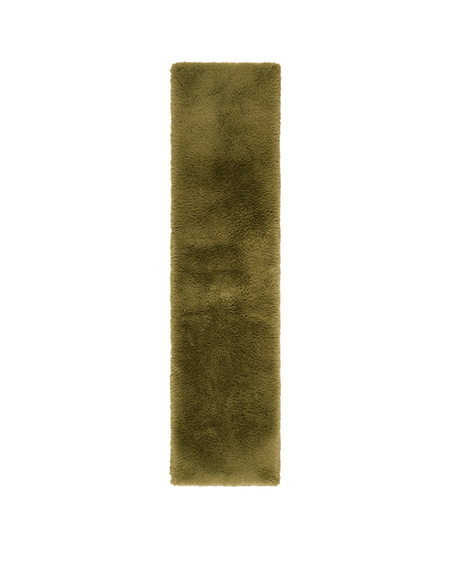 Solace olive vegan flokati runner rugs double.online standard system 90x150cm