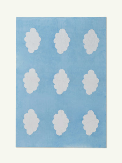 Clouds light blue cotton feel rug