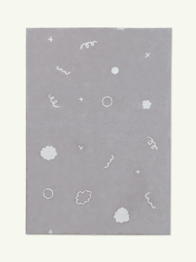 Doodles light gray cotton feel rug