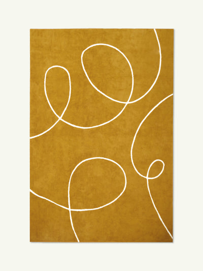 Extroverted mustard cotton feel rug