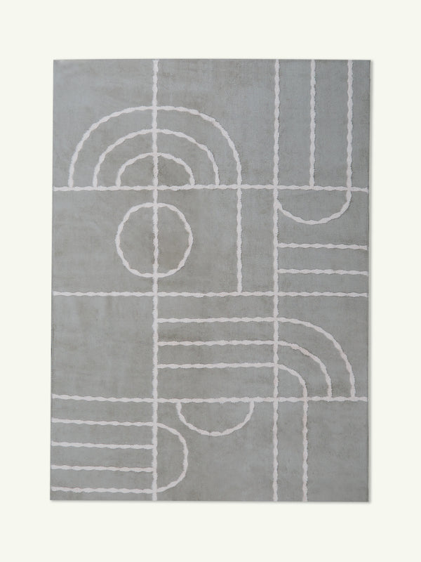 Clock cream cotton feel rug