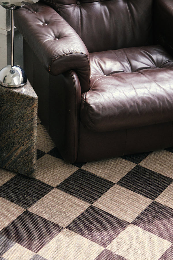 Checkered Burgundy New Jute Rug