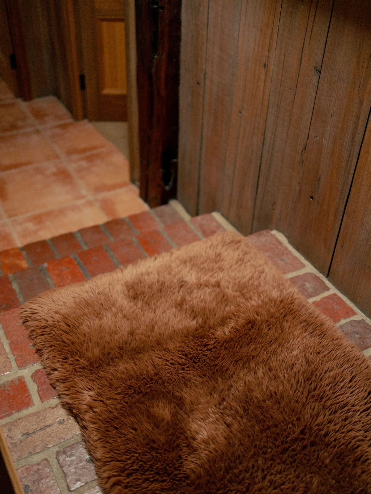 Solace Brown Vegan Flokati Runner Rugs double.online