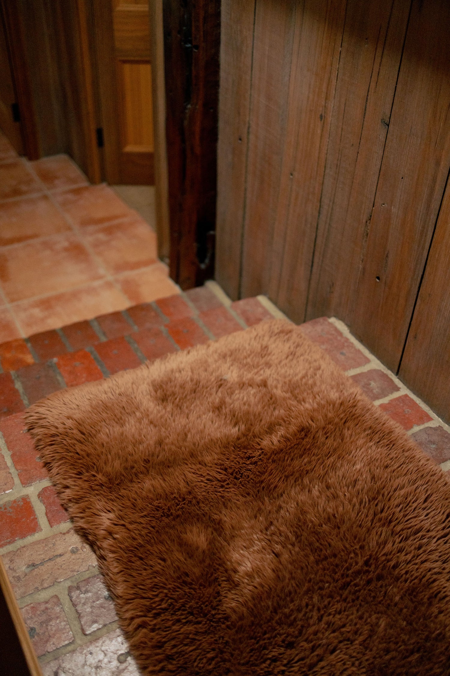 Solace Brown Vegan Flokati Runner Rugs double.online