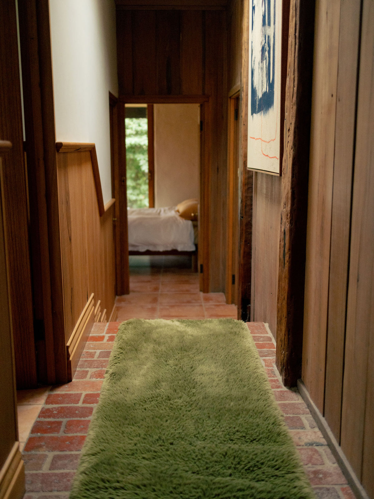 Solace Olive Vegan Flokati Runner Rugs double.online