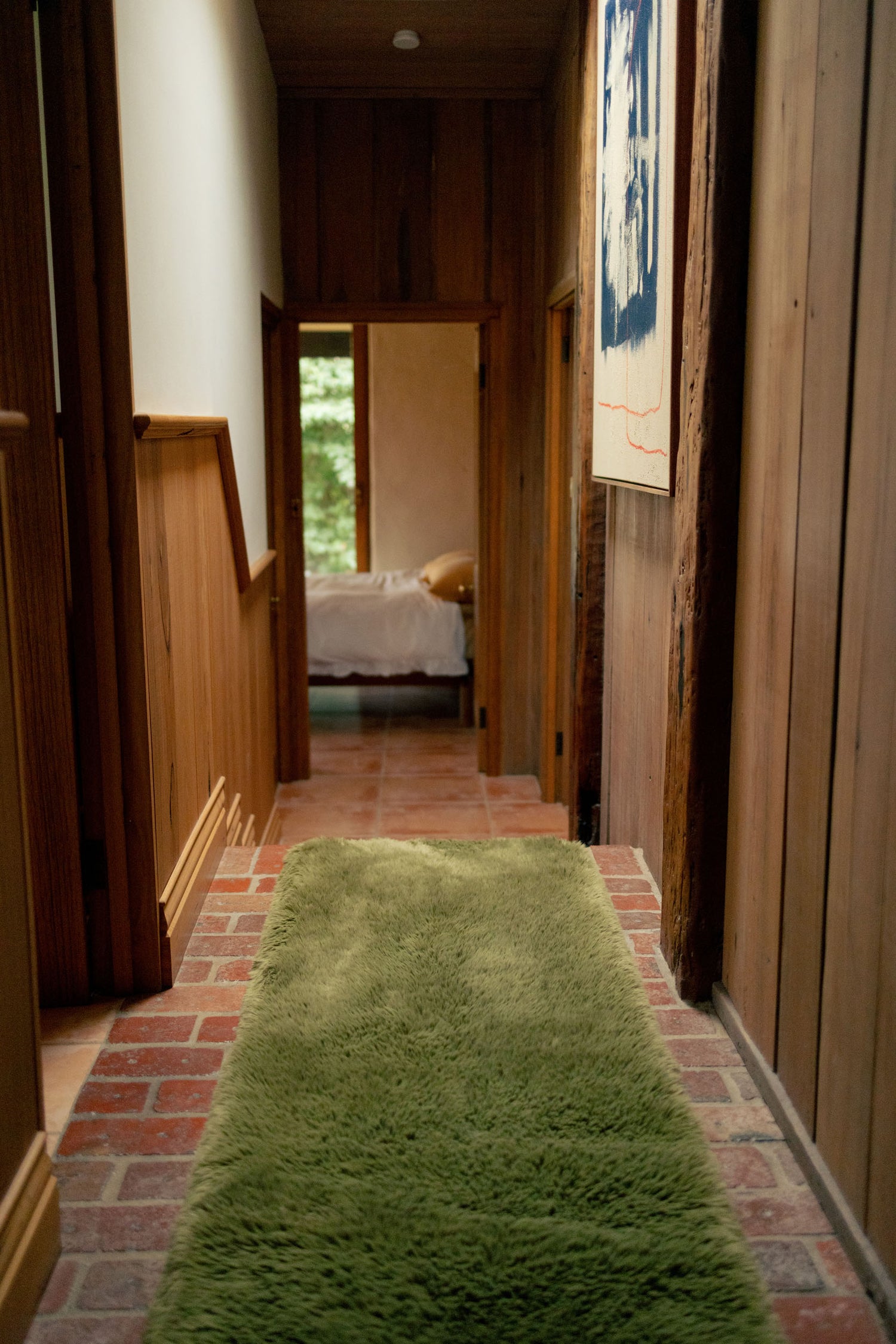 Solace Olive Vegan Flokati Runner Rugs double.online