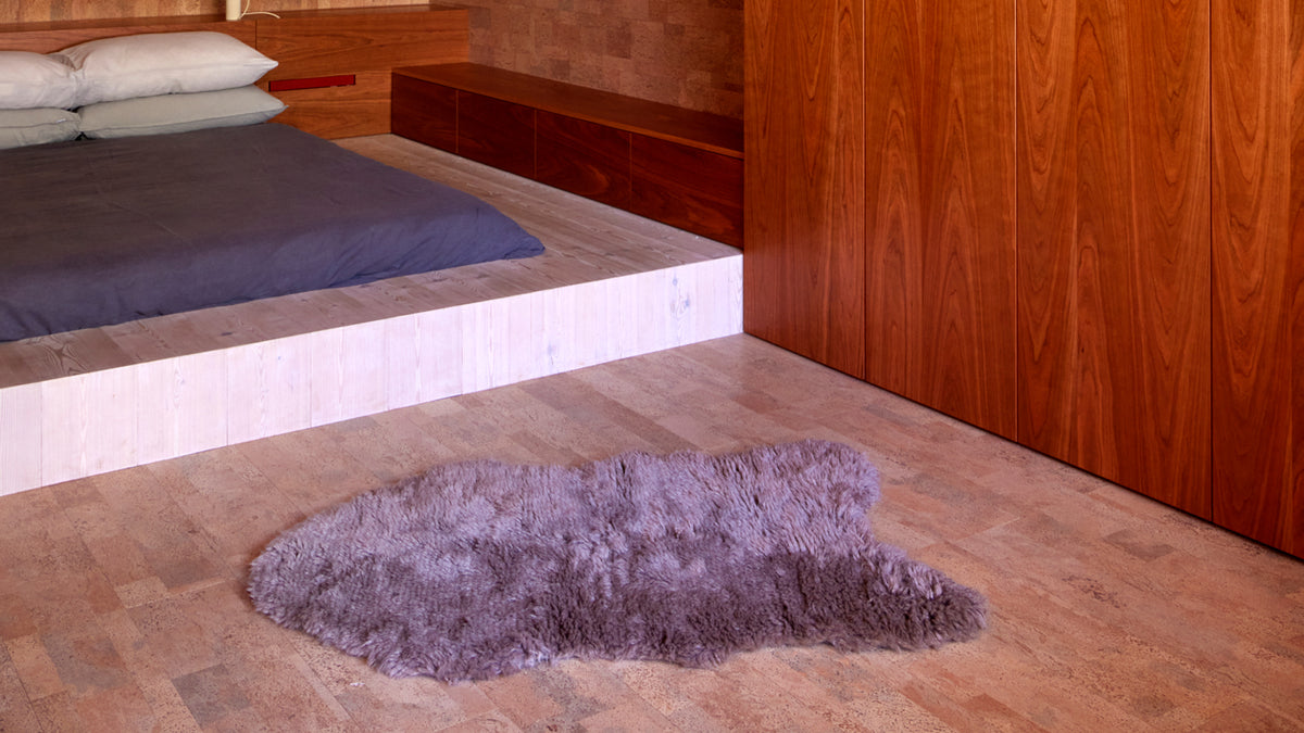 Mackenzie Mocha Washable Wool Sheepskin Shaped Rug