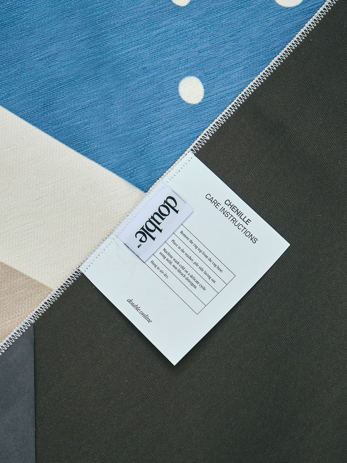 Friends Steel Blue Chenille Rug