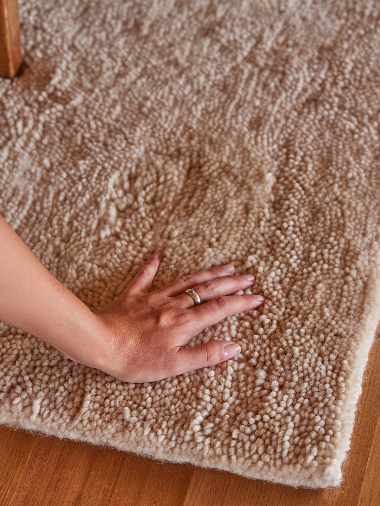Otago Beige Washable Wool Berber Rug