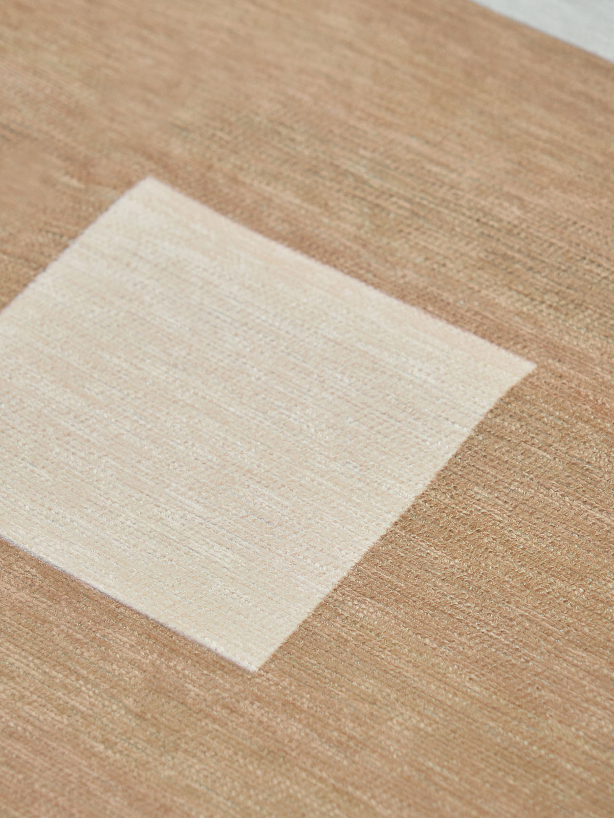 Square Beige Chenille Rug