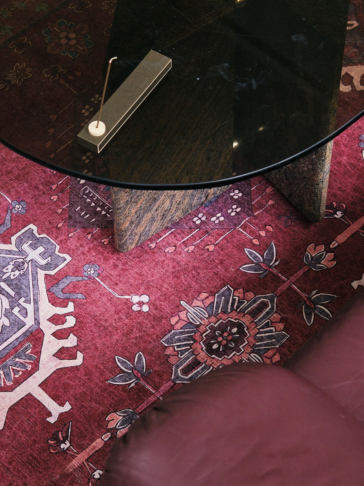 Parts Crimson Chenille Rug