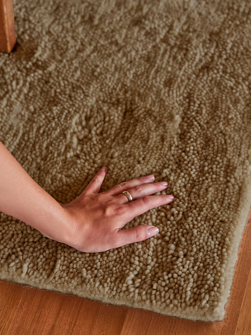 Otago taupe washable wool berber rug
