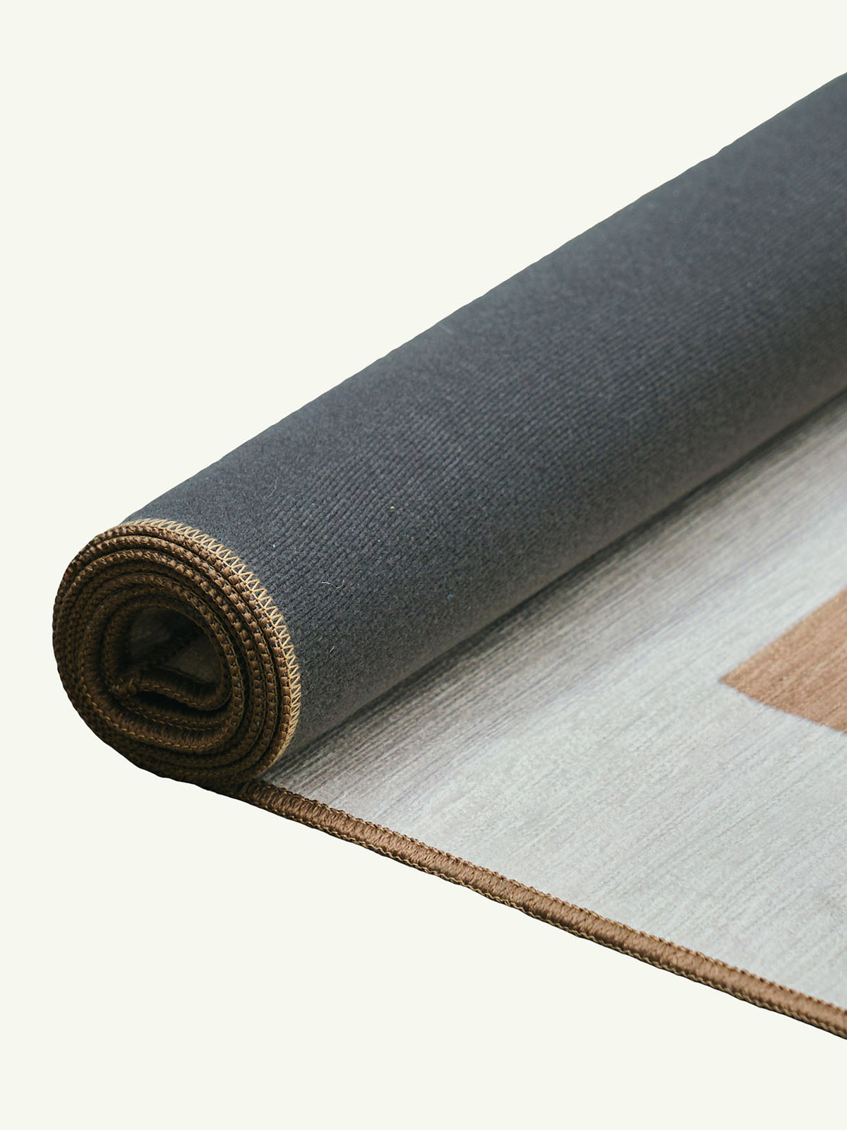 Square Beige Chenille Rug