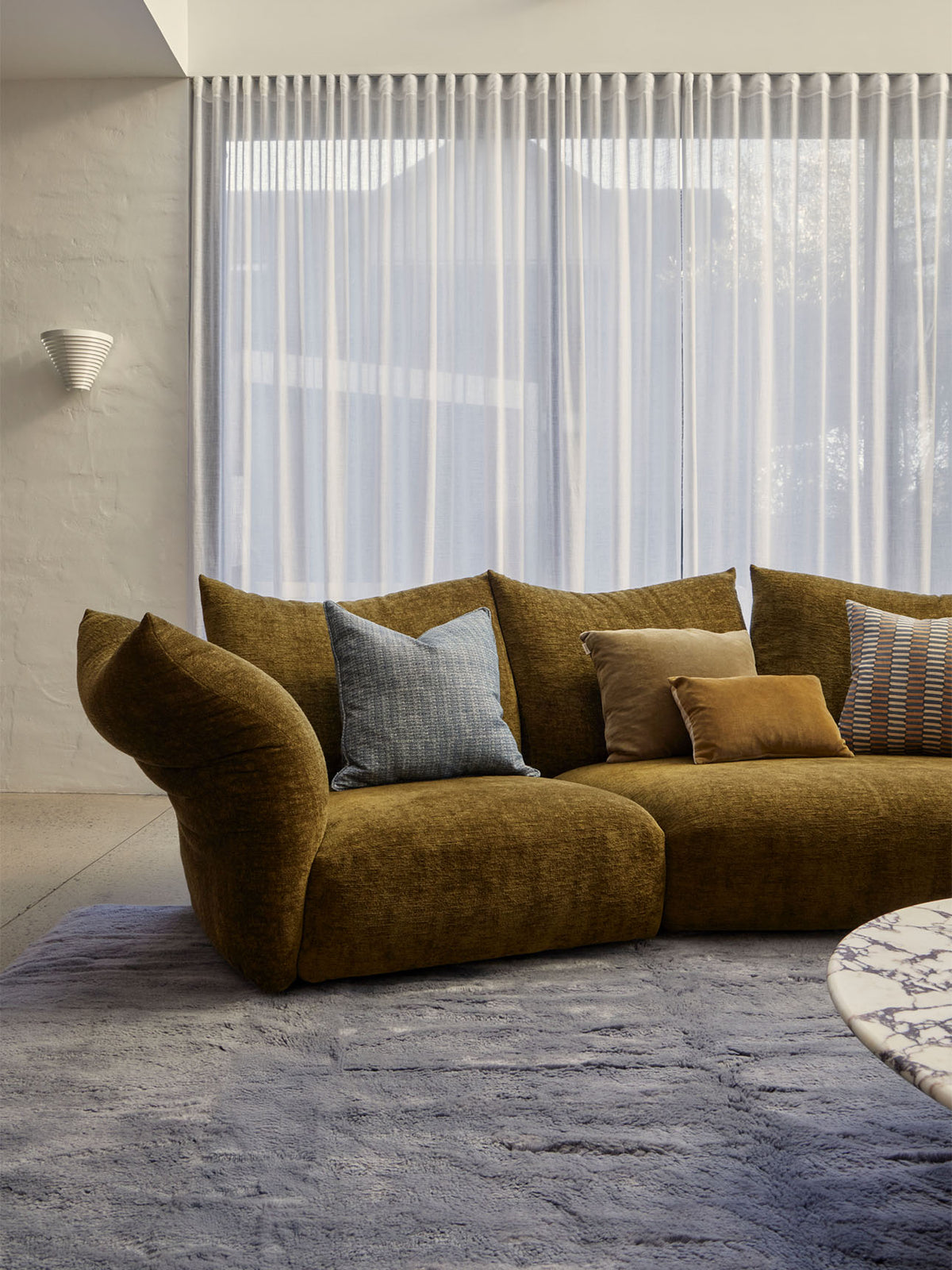 Nelson Steel Blue Washable Wool Fine Cut Pile Swatch