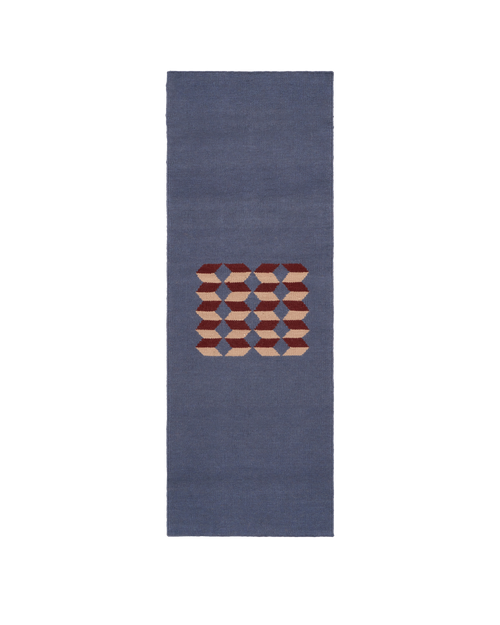 Abstract multi washable blended wool flatweave runner double.online standard system 90x150cm