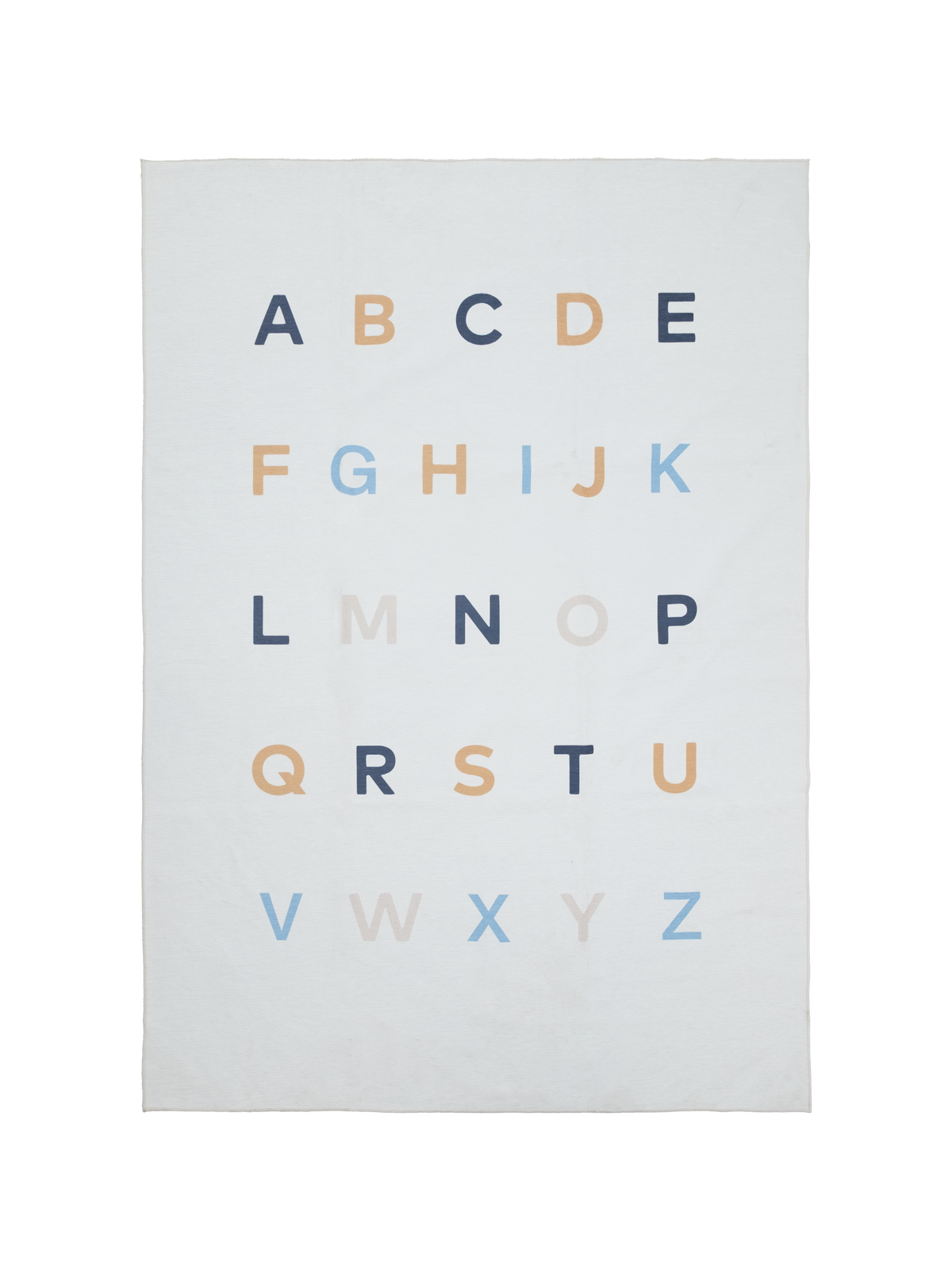 Alphabet Neutral Chenille Rug