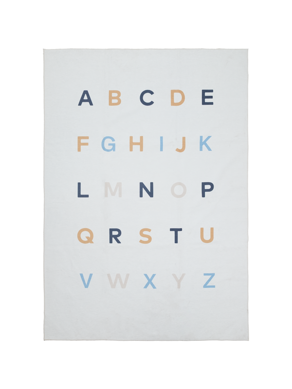 Alphabet Neutral Chenille Rug