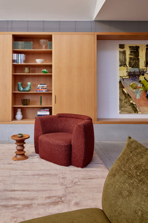 Nelson caramel washable wool fine cut pile rug