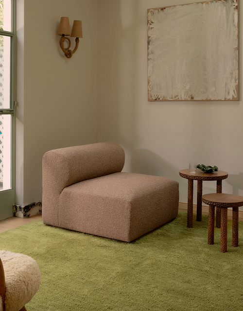 Otago chartreuse washable wool berber rug