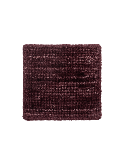 Banksia dark crimson washable wool knotted swatch