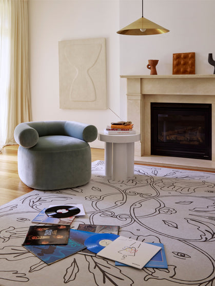 Beauty light gray chenille rug