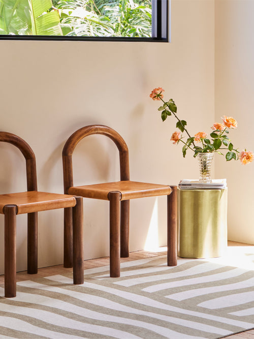 Billow bone chenille rug