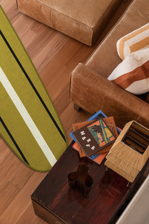 Bondi olive chenille rug