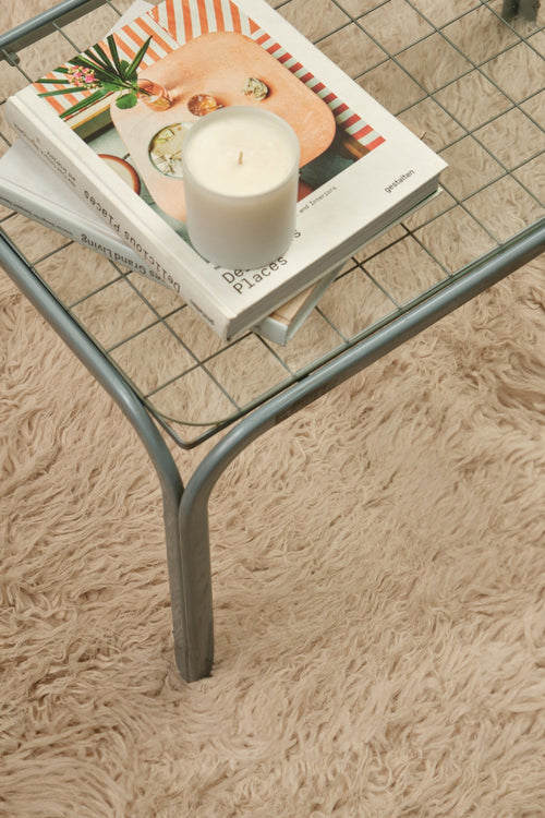 Haven bone vegan flokati shag rug
