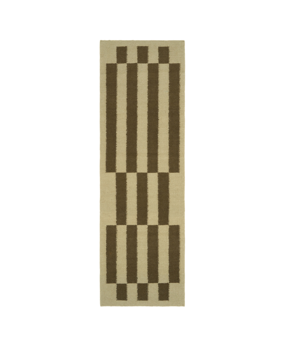 Bridge Olive Washable Blended Wool Flatweave Runner double.online Standard System 90x150cm