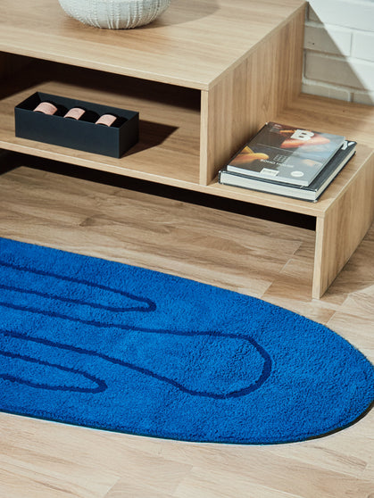 The pass blue cotton feel rug