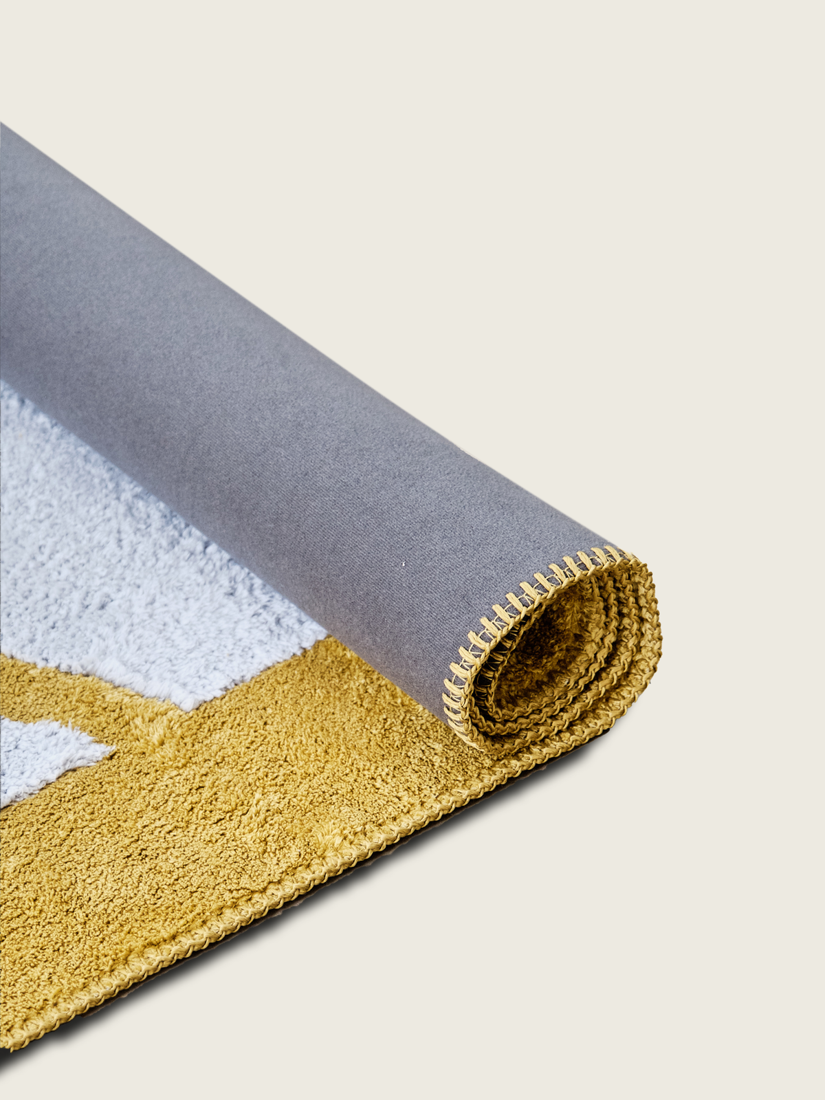 Human Mustard Cotton Feel Rug