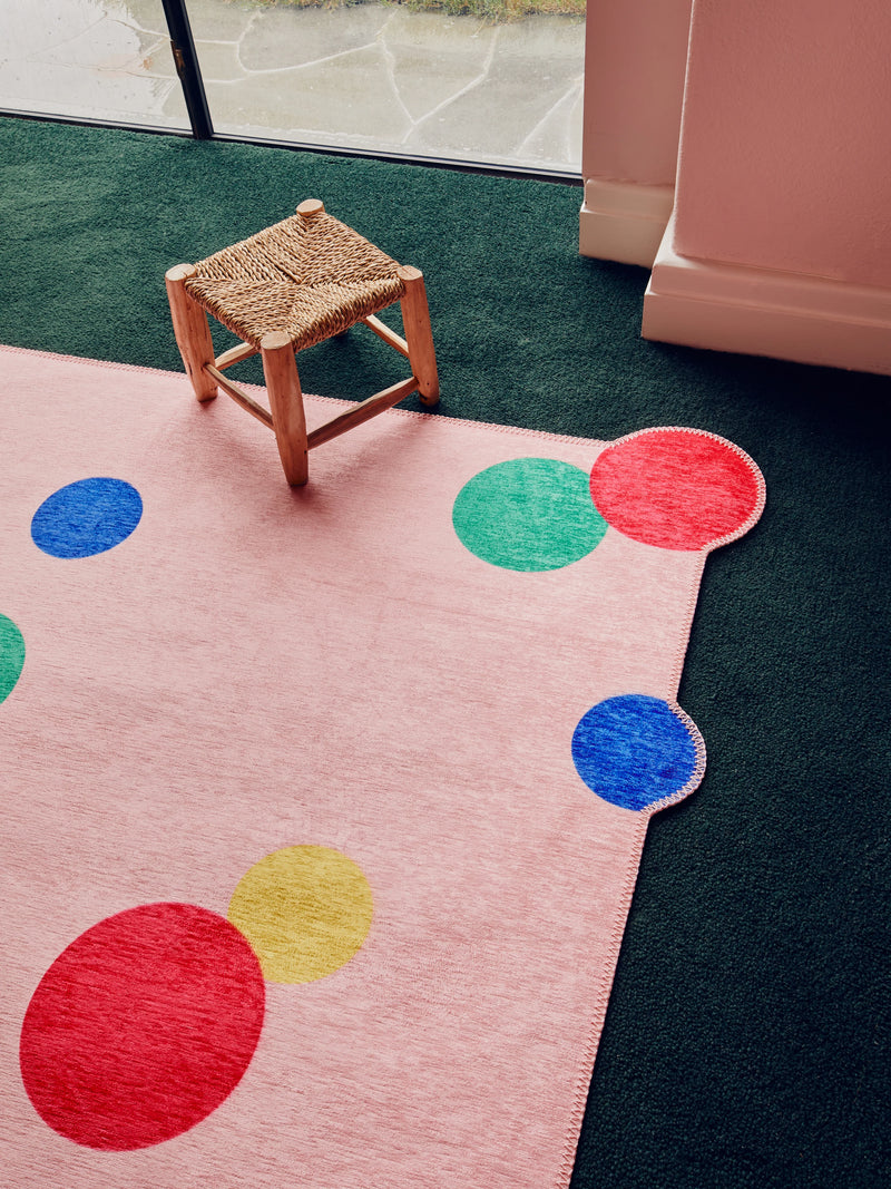 Candy Pink Chenille Rug