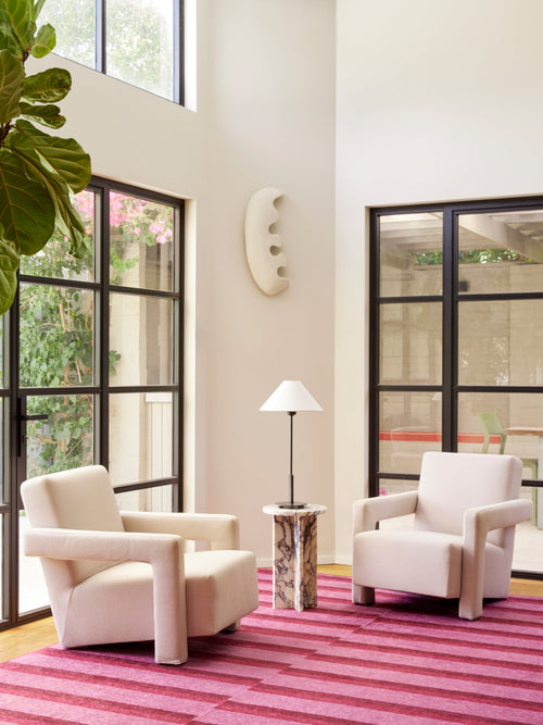 Carrel dark pink chenille rug