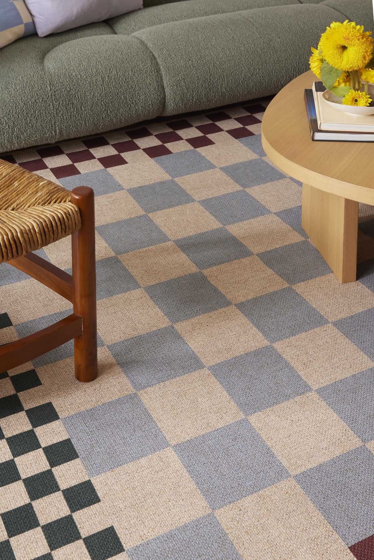 Checkered Brown New Jute Rug