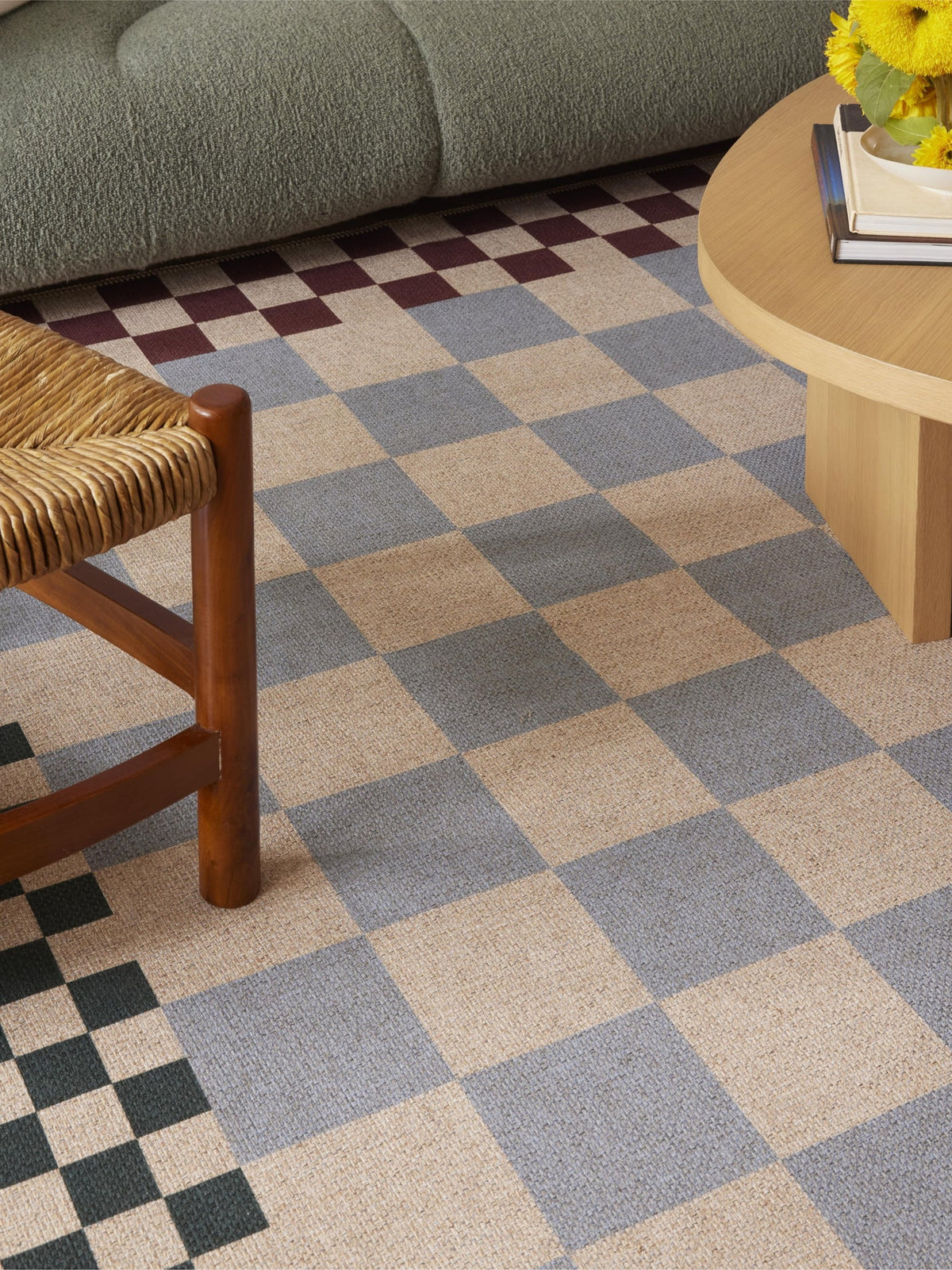 Checkered Brown New Jute Rug