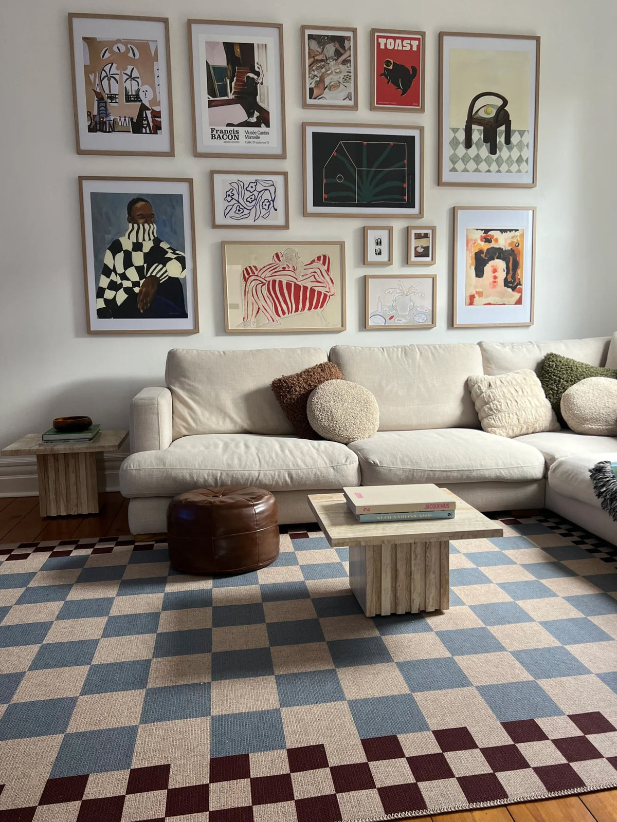 Checkered Brown New Jute Rug