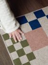 Checkered Pale Pink New Jute Rug