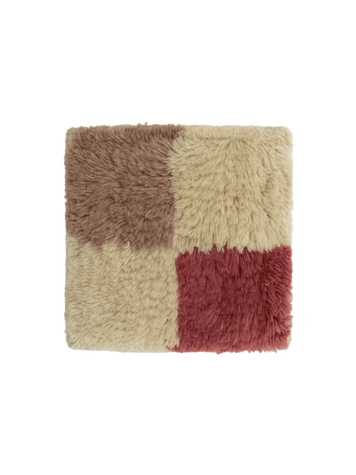 Checkline beige washable wool fine cut pile swatch