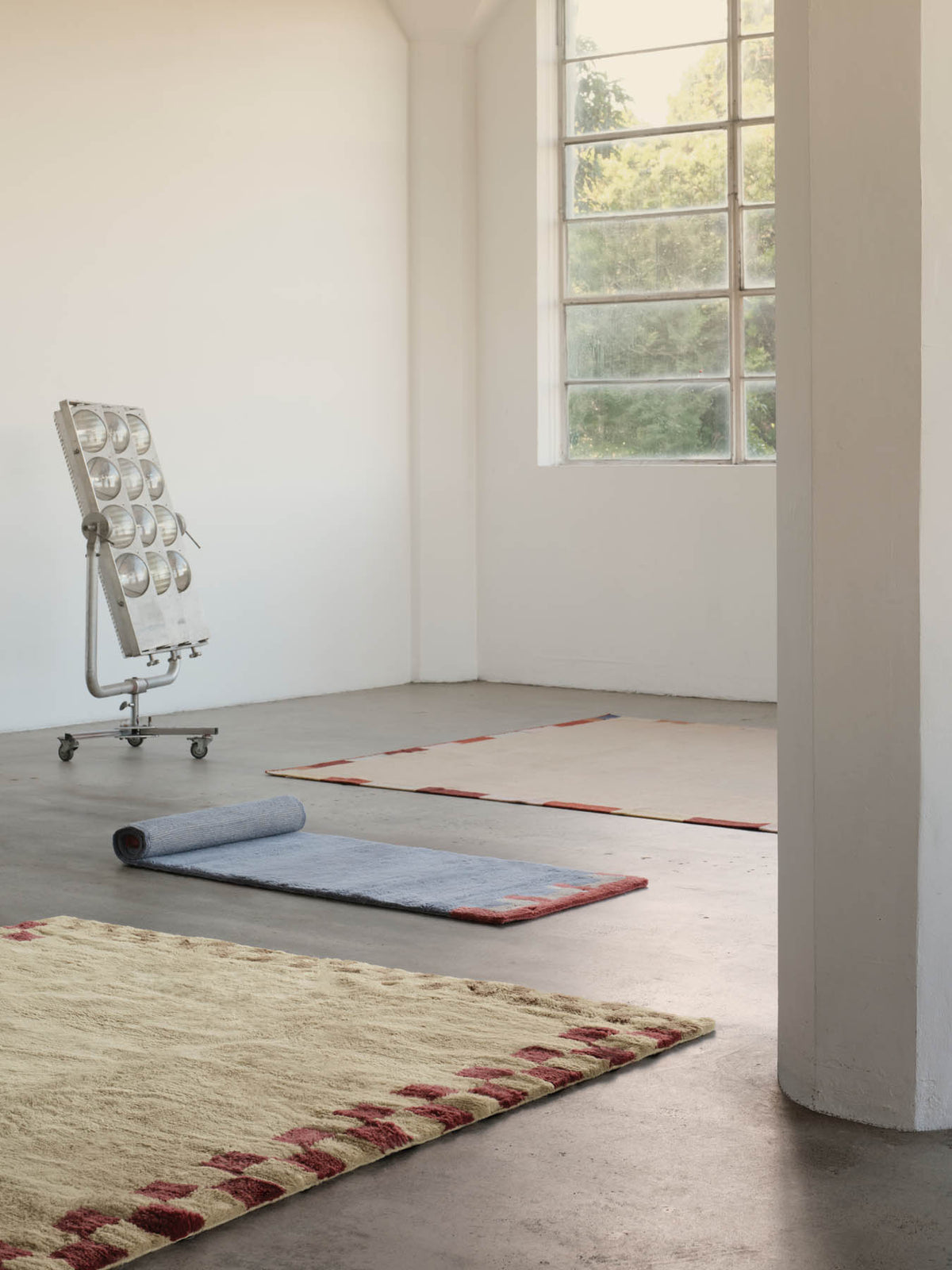 Checkline Beige Washable Wool Fine Cut Pile Rug