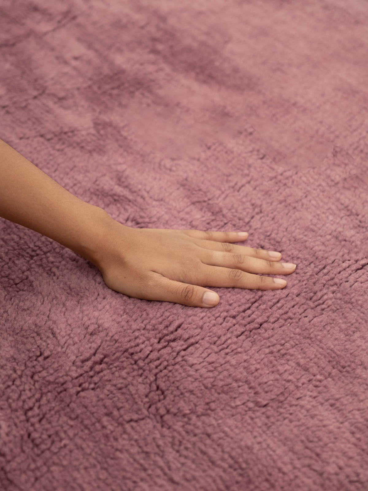 Checkline Dark Pink Washable Wool Fine Cut Pile Rug