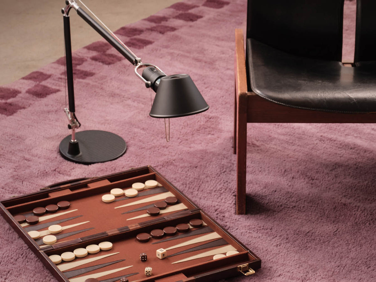 Checkline Dark Pink Washable Wool Fine Cut Pile Rug