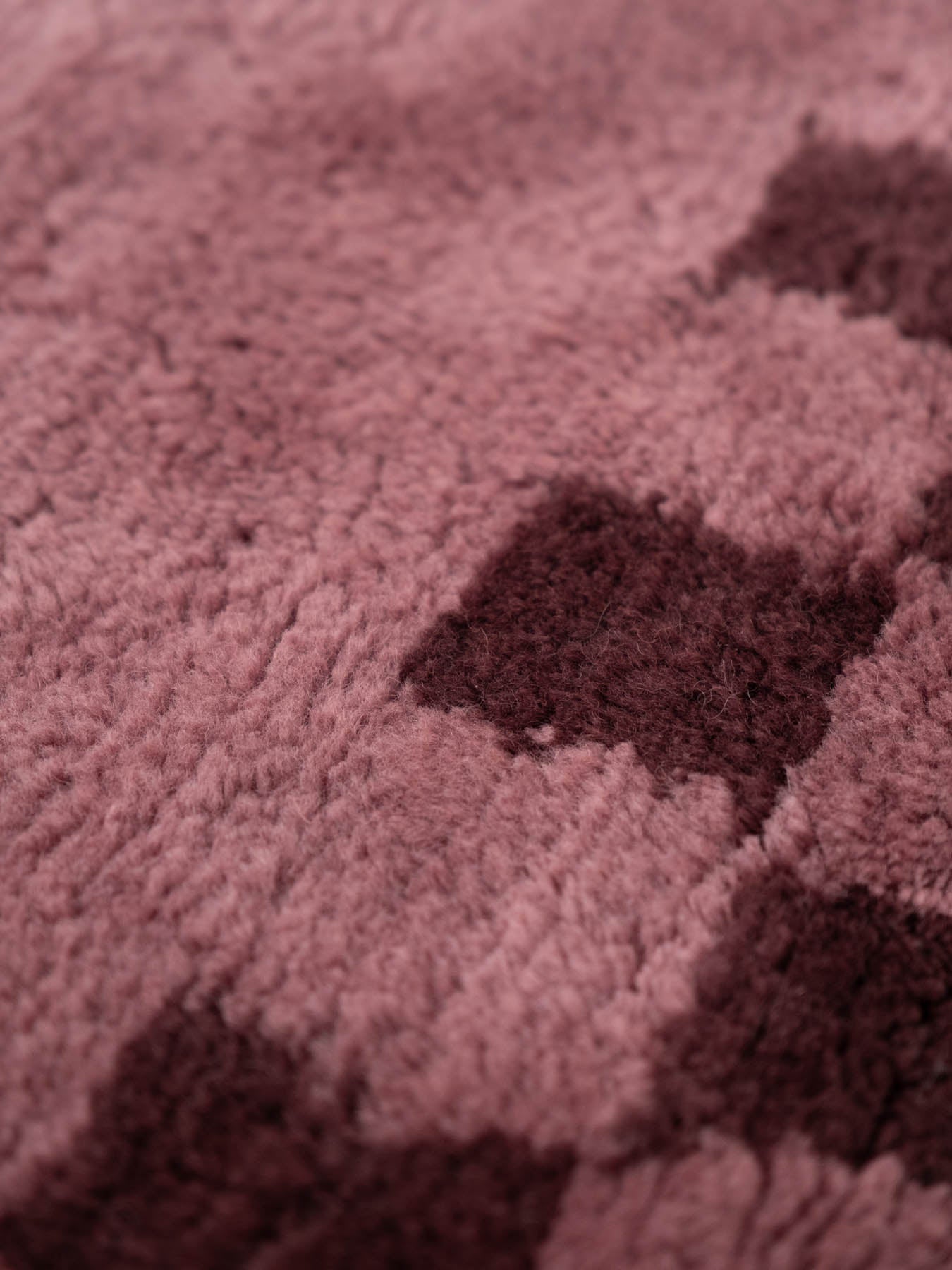 Checkline Dark Pink Washable Wool Fine Cut Pile Rug