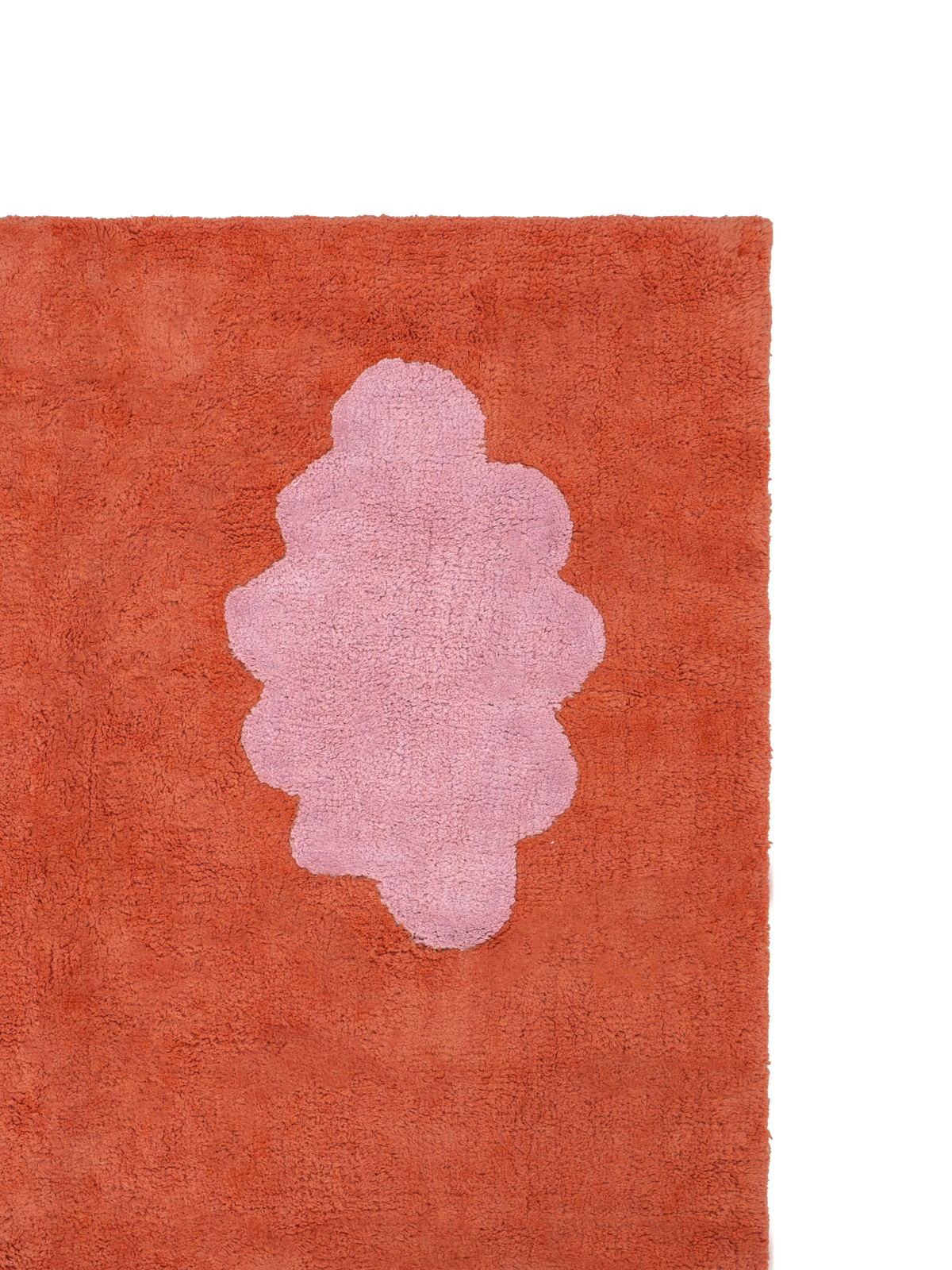 Clouds Red Washable Organic Cotton Cut Pile Rug
