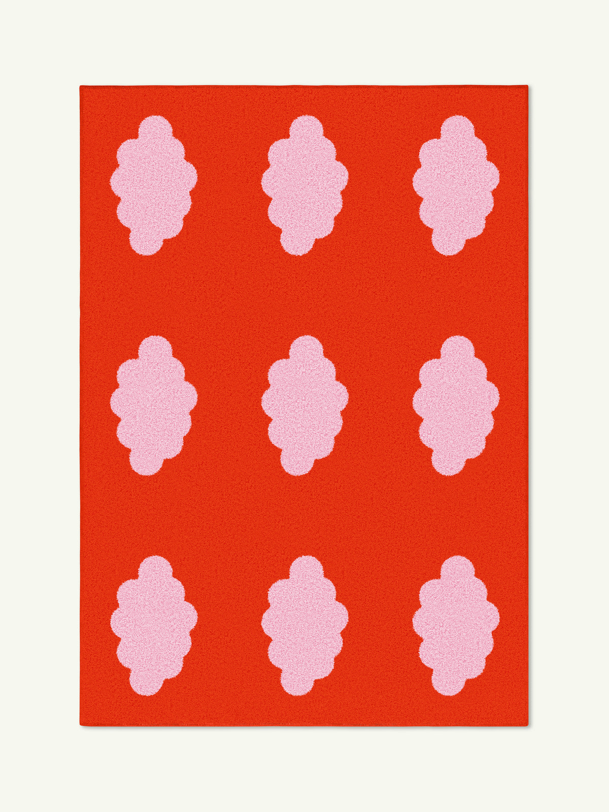 Clouds Red Cotton Feel Rug