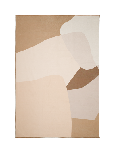 Configured brown chenille rug