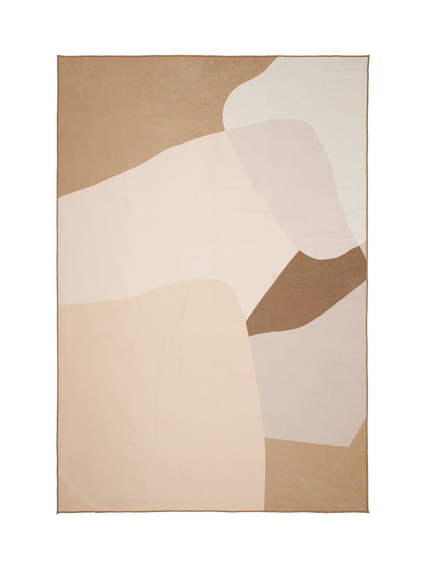 Configured brown chenille rug
