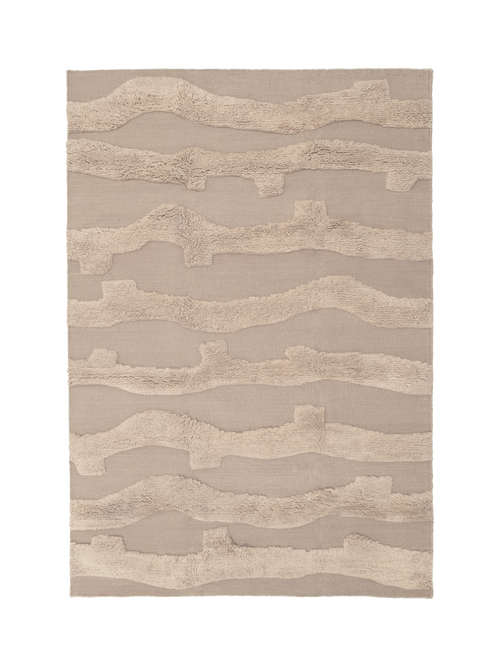 Cradle neutral washable wool handwoven rug