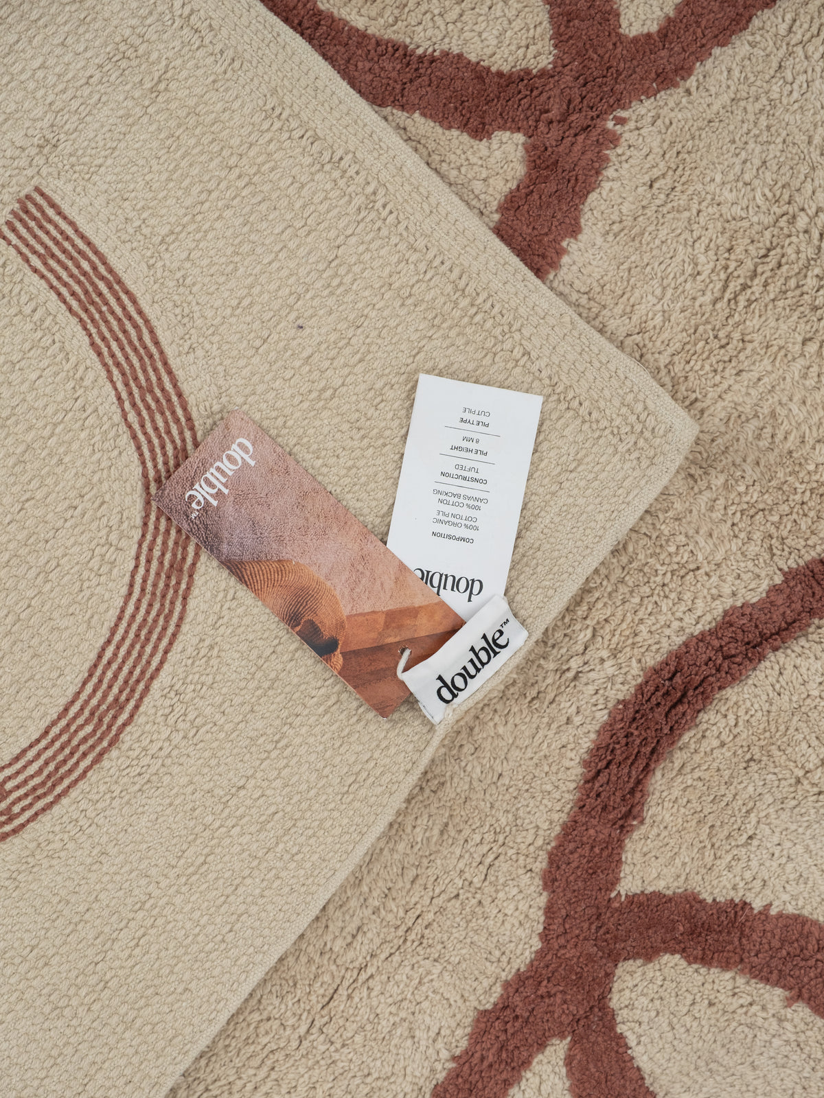 Creative Warm Cream Washable Organic Cotton Cut Pile Rug