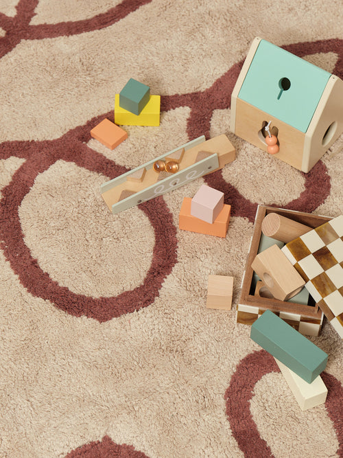 Creative warm cream washable organic cotton cut pile rug