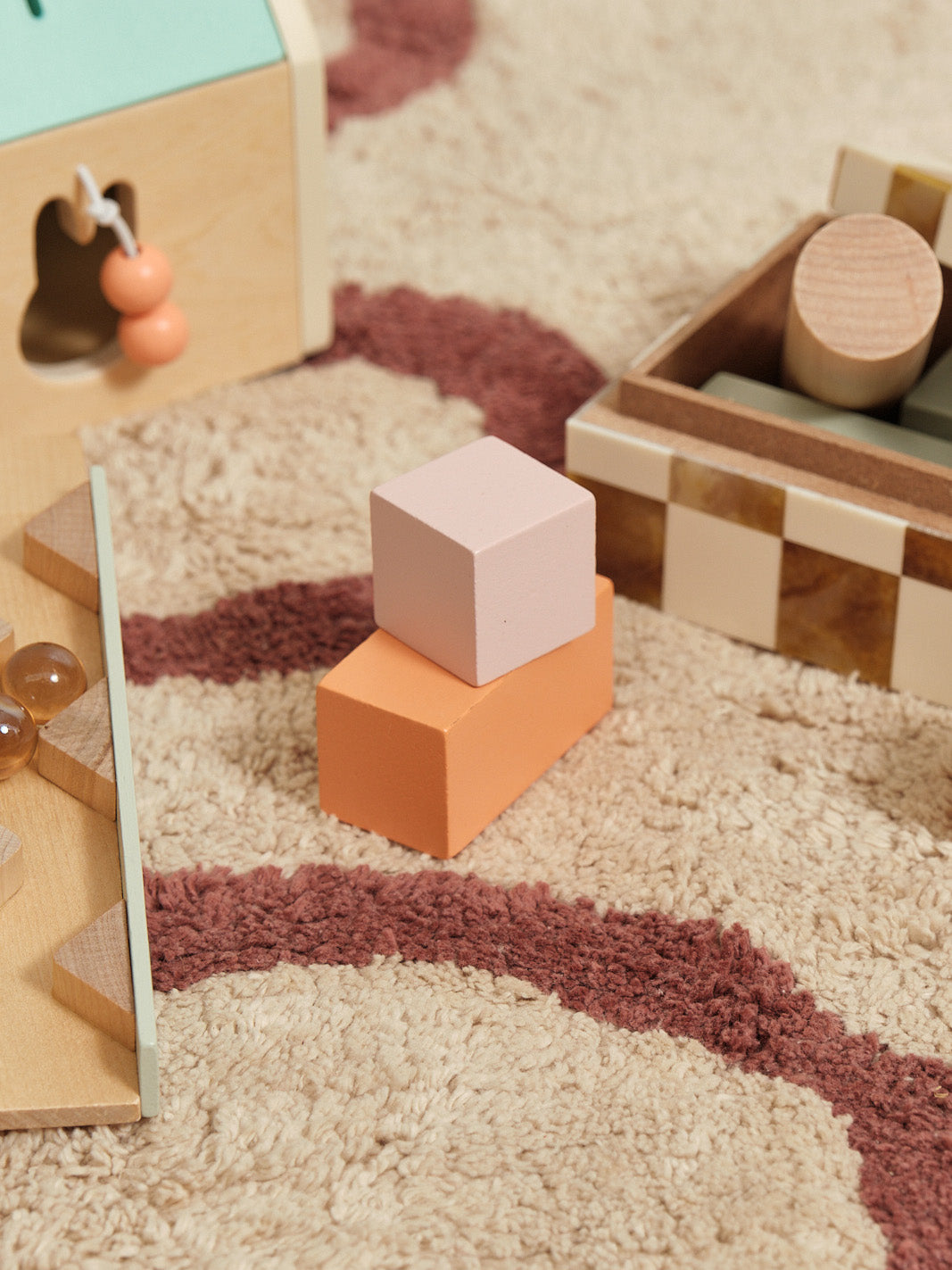 Creative Warm Cream Washable Organic Cotton Cut Pile Rug